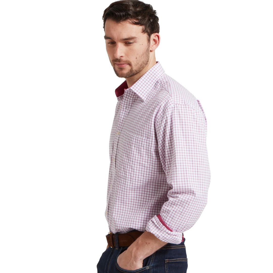 Schoffel Men's Cambridge Classic Shirt in Raspberry