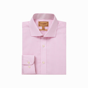 Schoffel Men's Greenwich Tailored Shirt in Light Pink Micro Check