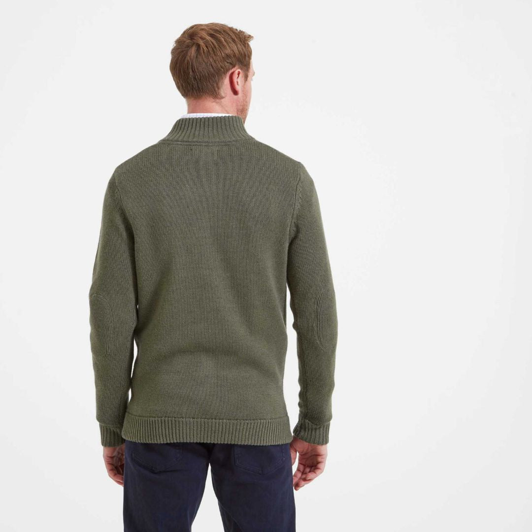 Schoffel Men's Kenmore Lambswool Mix Jumper in Moss