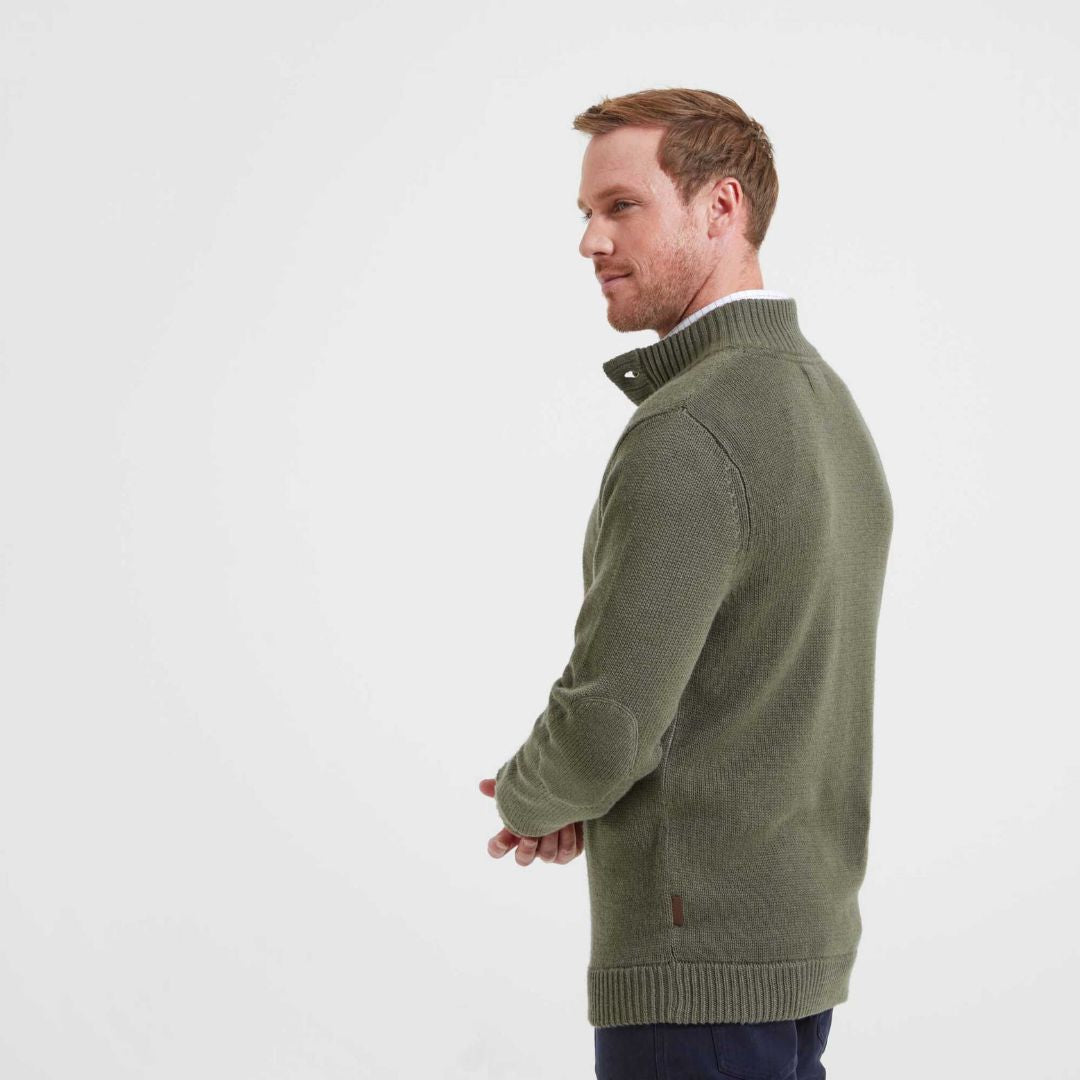 Schoffel Men's Kenmore Lambswool Mix Jumper in Moss