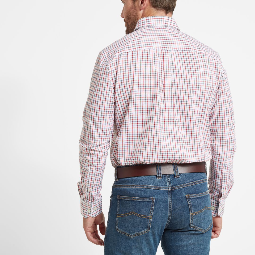 Schoffel Men's Milton Tailored Shirt in Chilli & Loden Check