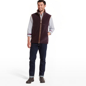 Schoffel Men's Oakham Fleece Gilet in Port