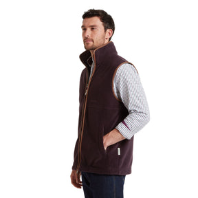 Schoffel Men's Oakham Fleece Gilet in Port