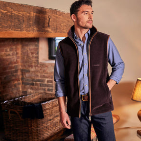 Schoffel Men's Oakham Fleece Gilet in Port