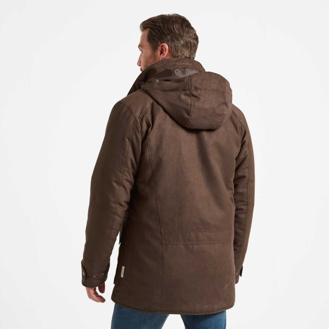 Schoffel Men's Oundle Country Coat in Coffee Bean