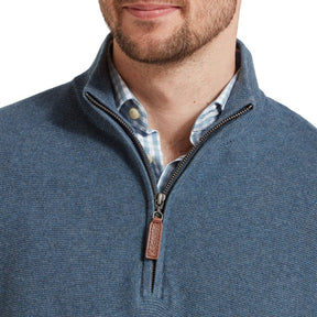 Schoffel Men's Porthleven Quarter Zip Jumper in Dark Pigeon Blue