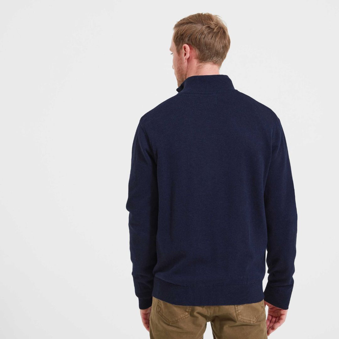 Schoffel Men's Porthmeor Pima Cotton 1/4 Zip Jumper in Navy