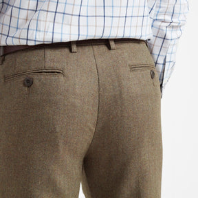 Schoffel Men's Ross Tweed Trousers in Loden Green Herringbone Tweed