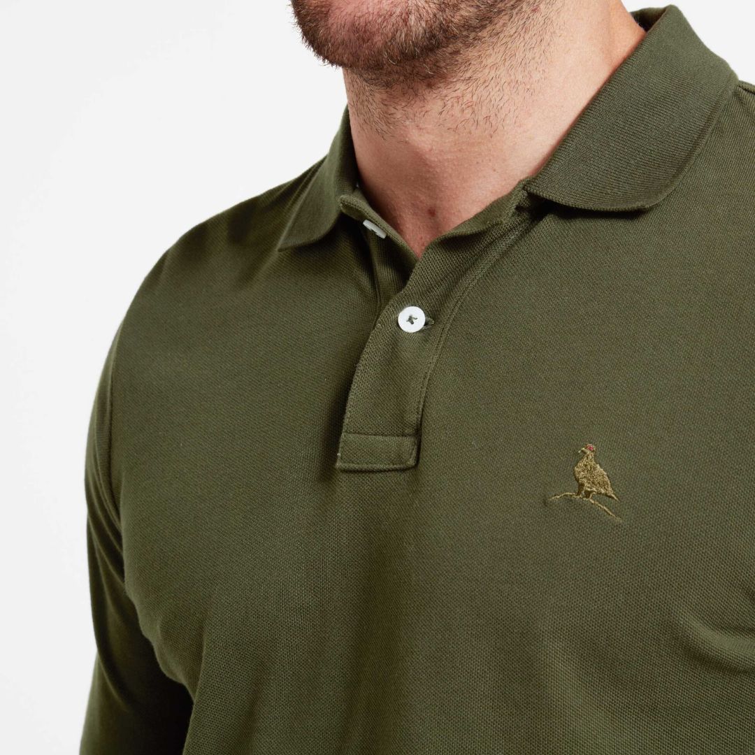 Schoffel Men's St. Ives Long Sleeve Polo Shirt in Forest