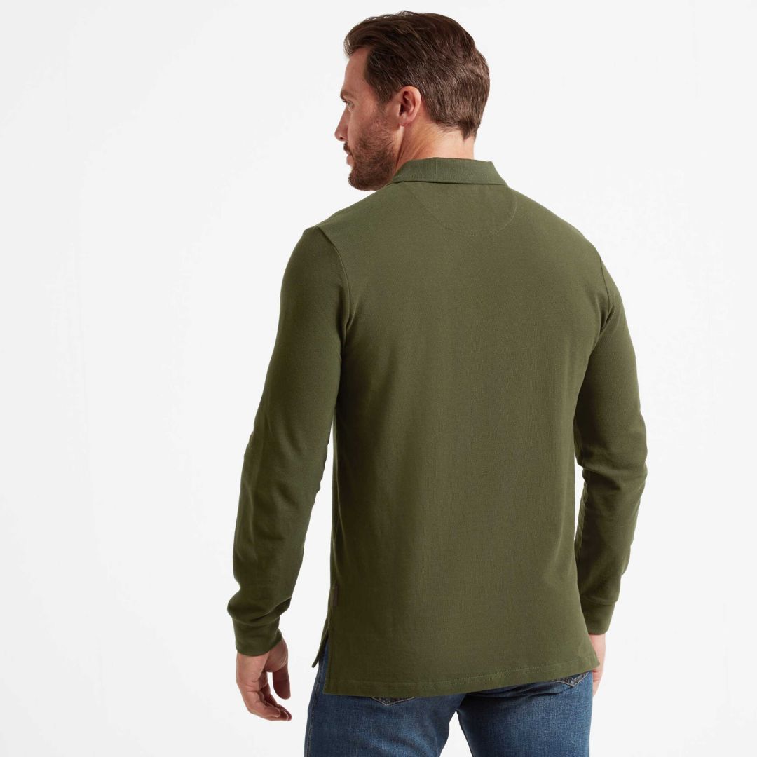 Schoffel Men's St. Ives Long Sleeve Polo Shirt in Forest