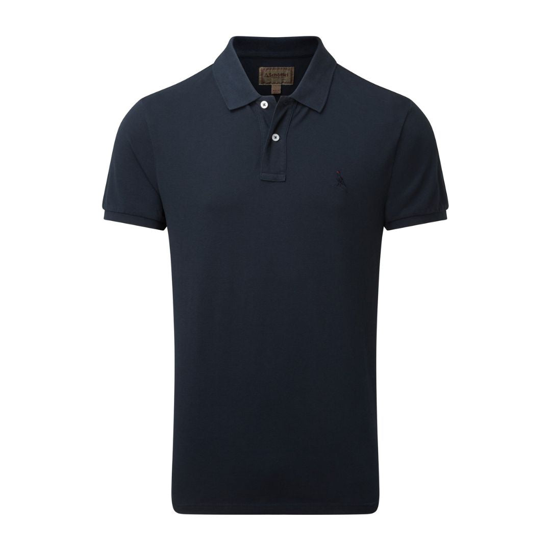 Schoffel Men's St Ives Tailored Polo Shirt in Navy