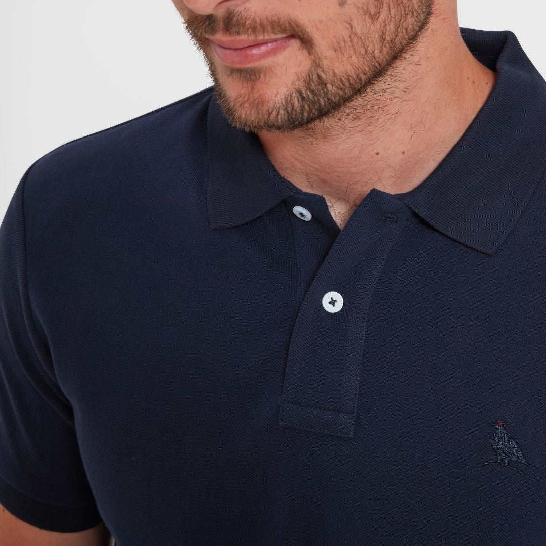 Schoffel Men's St Ives Tailored Polo Shirt in Navy