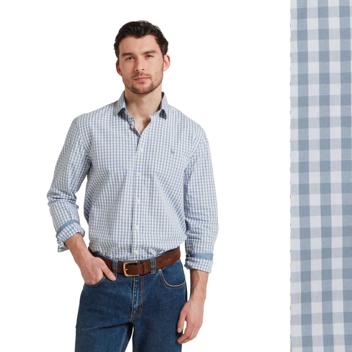 Schoffel Men's Thorpeness Tailored Shirt in Pigeon Blue