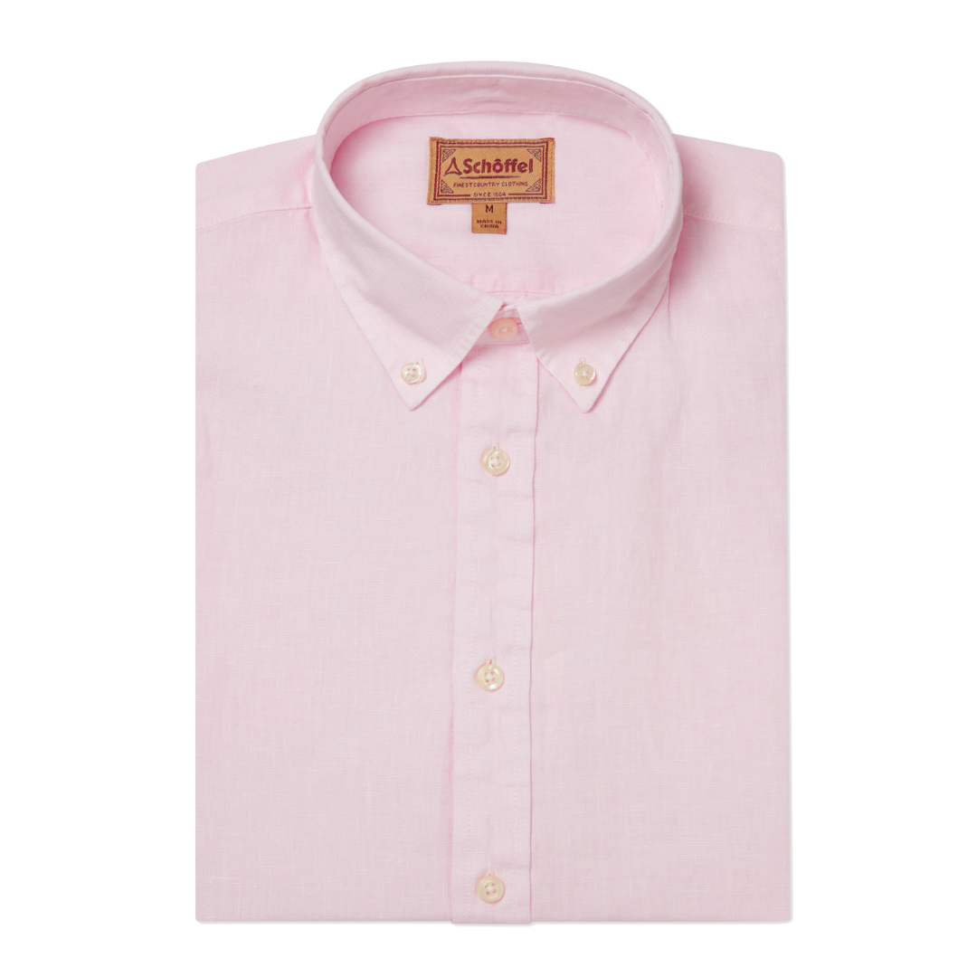 Schoffel Men's Walsingham Linen Shirt in Pale Pink