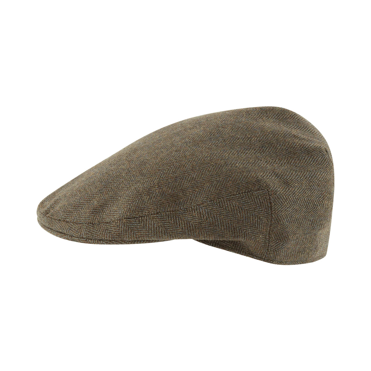 Schoffel Tweed Classic Cap in Loden Green Herringbone Tweed