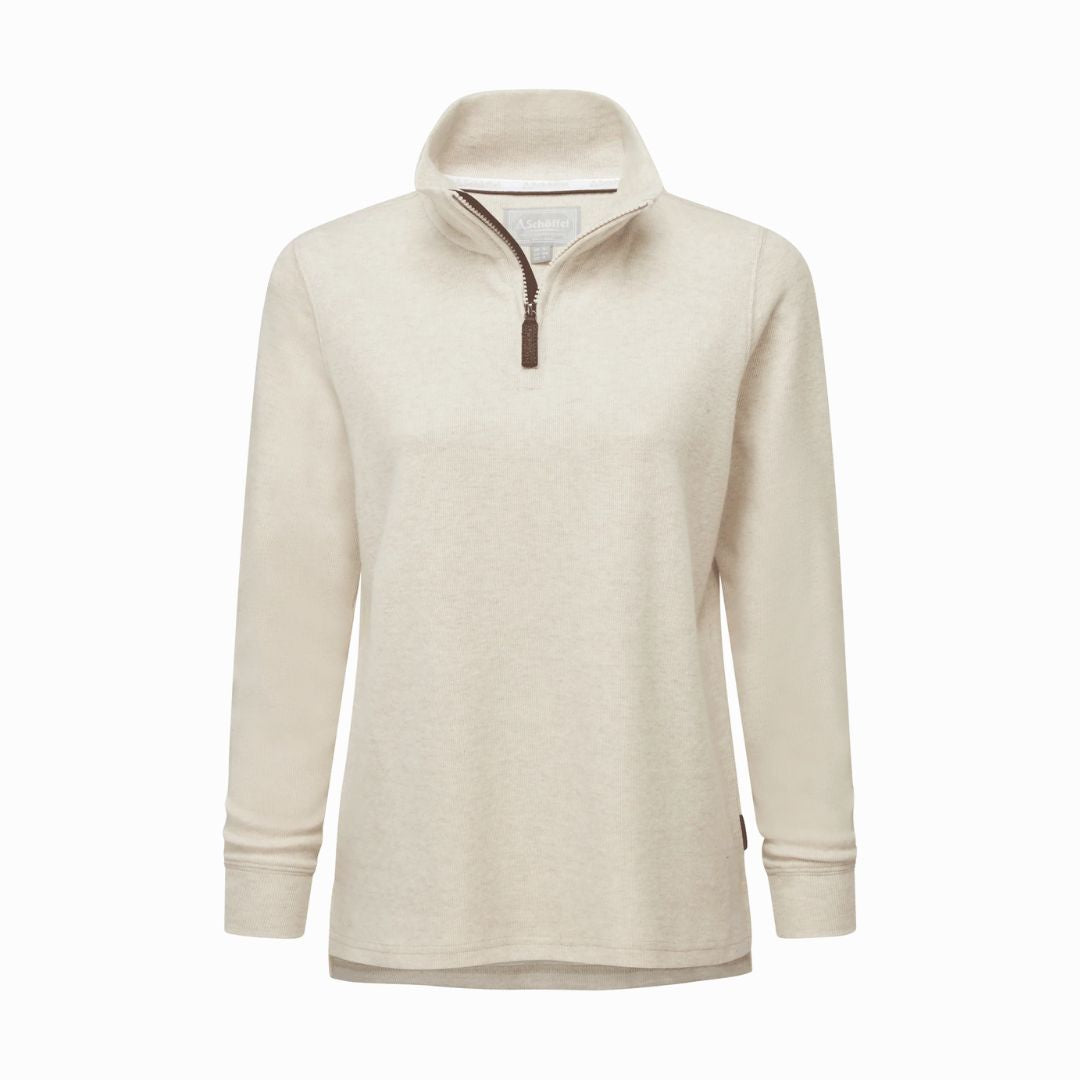 Schoffel Women's Appletree Bay Quarter Zip Jumper in Oat