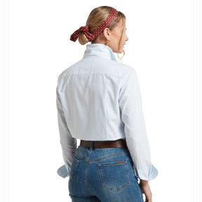 Schoffel Women's Cley Soft Oxford Shirt in Pale Blue Stripe