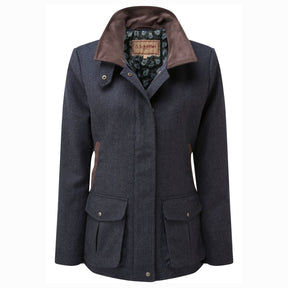 Schoffel Women's Lilymere Tweed Jacket in Navy Herringbone Tweed