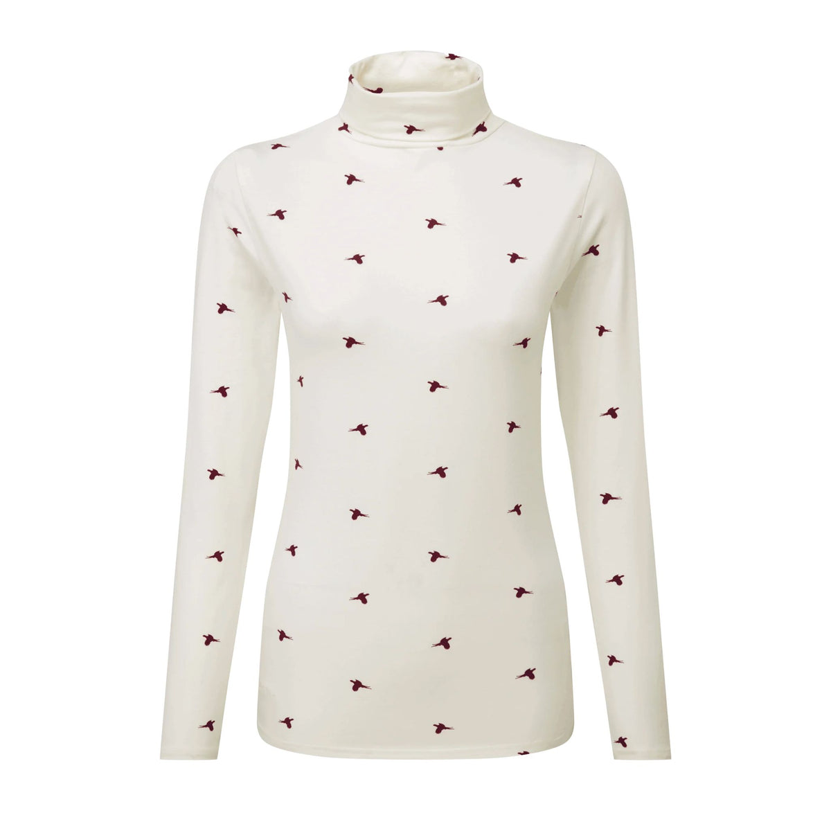 Schoffel Women's Malham Roll Neck Top in Wine Pheasant