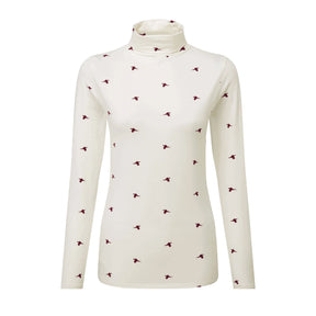 Schoffel Women's Malham Roll Neck Top in Wine Pheasant