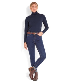 Schoffel Women's Rosedale Roll Neck Jumper in Navy