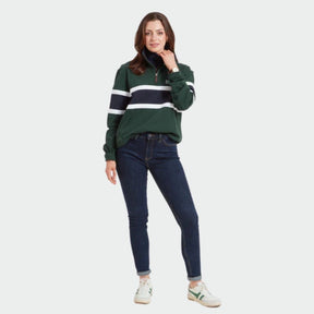 Schoffel Unisex Exmouth Quarter Zip Jumper in Pine Green