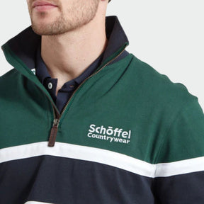 Schoffel Unisex Exmouth Quarter Zip Jumper in Pine Green