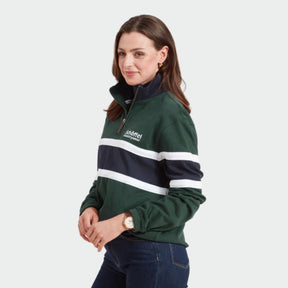 Schoffel Unisex Exmouth Quarter Zip Jumper in Pine Green
