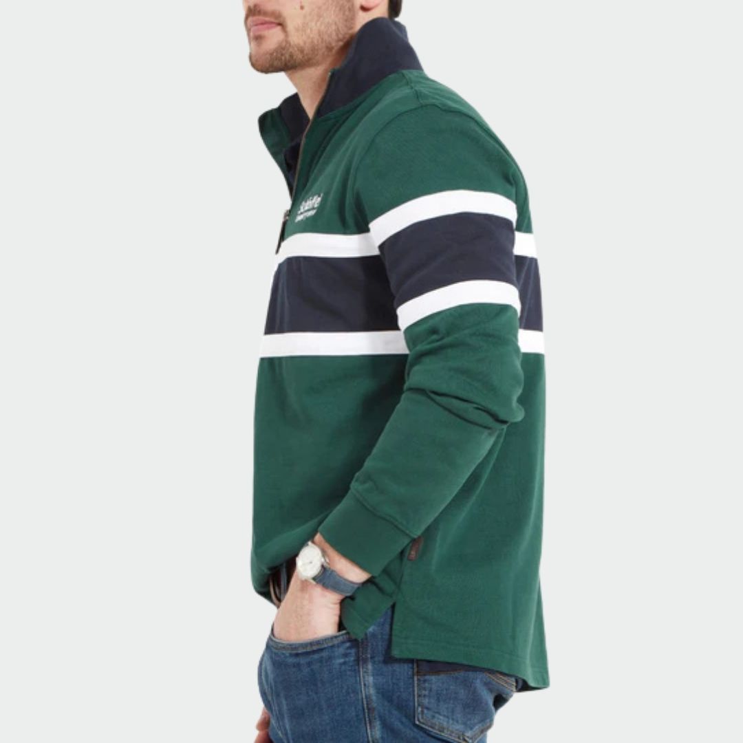 Schoffel Unisex Exmouth Quarter Zip Jumper in Pine Green