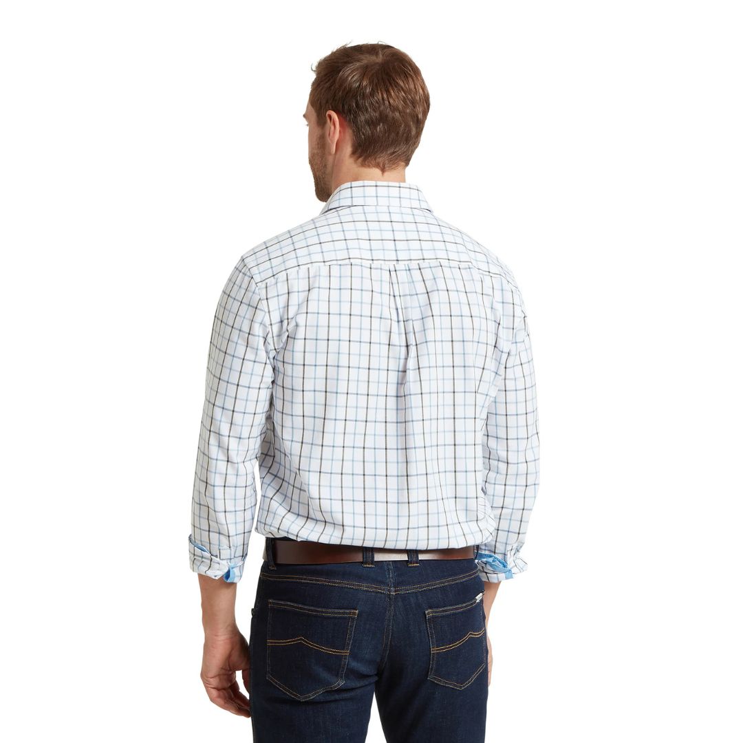 Schoffel Men's Baconsthorpe Tailored Shirt in Mountain Blue Check