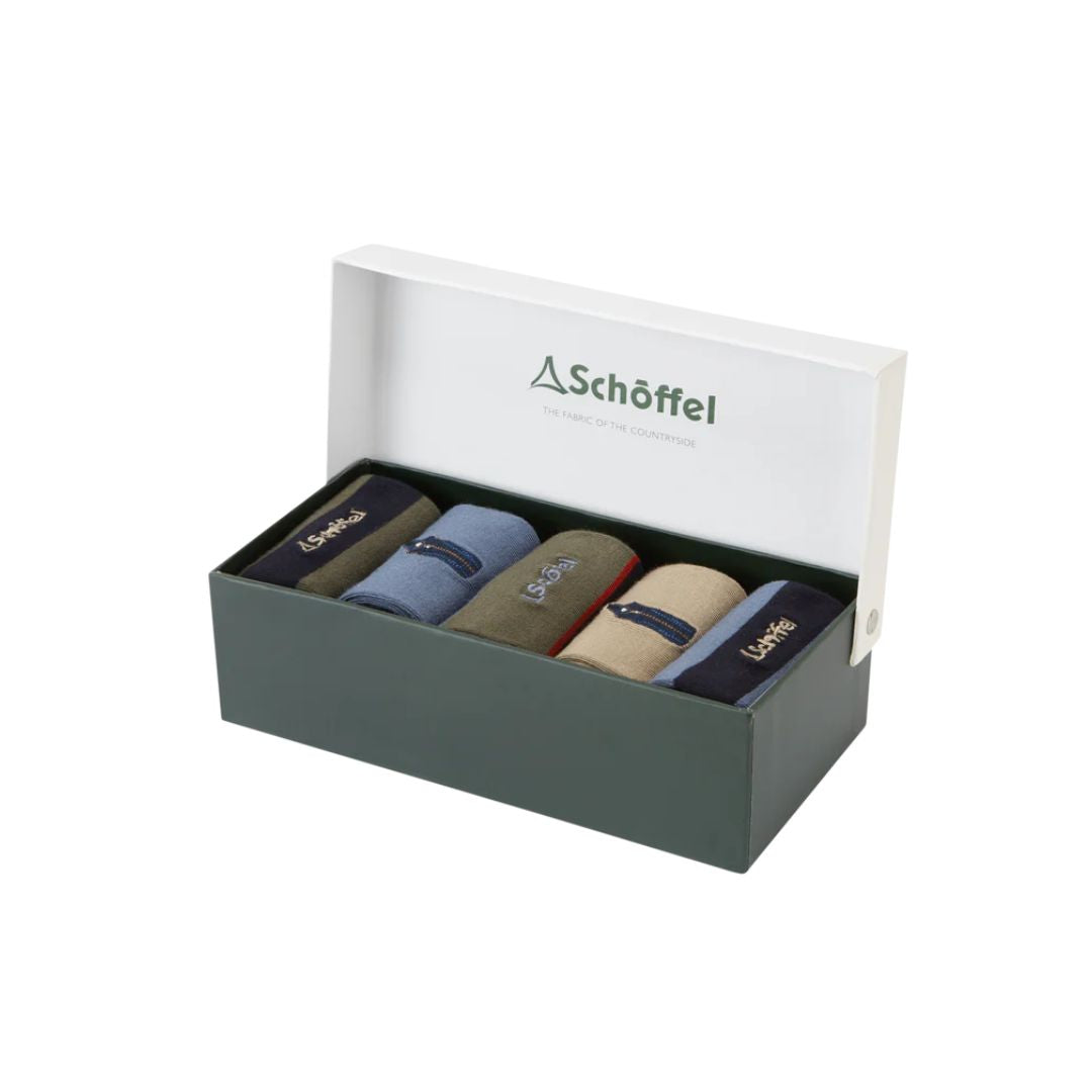 Schoffel Men's Bamboo Sock Box of 5 in Oakham