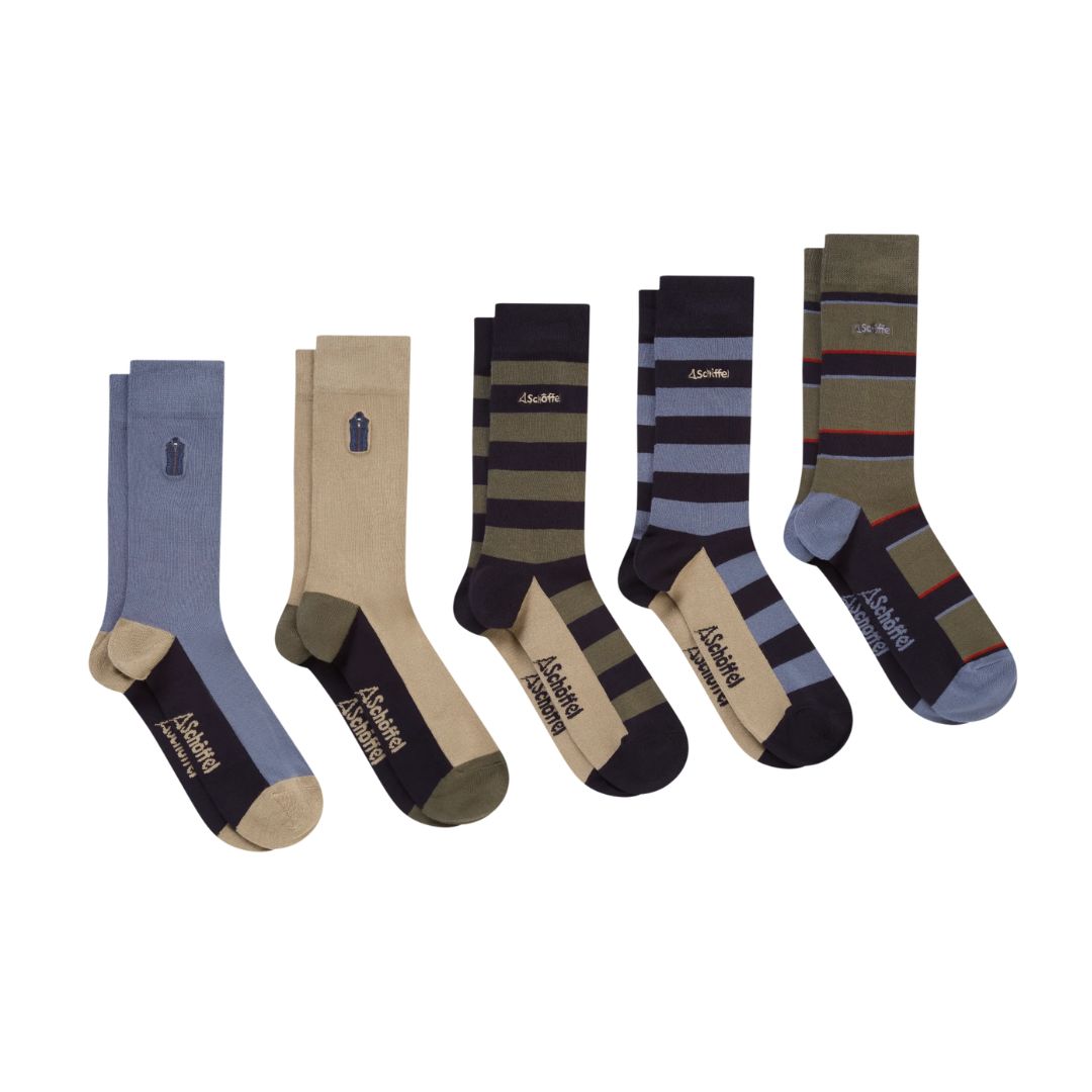 Schoffel Men's Bamboo Sock Box of 5 in Oakham