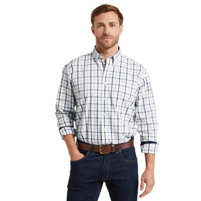 Schoffel Men's Brancaster Classic Shirt in Oxford Navy Check