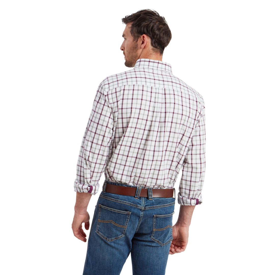 Schoffel Men's Brancaster Classic Shirt in Wine Check