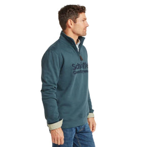 Schoffel Men's Bude Quarter Zip Jumper in Deep Ocean Blue