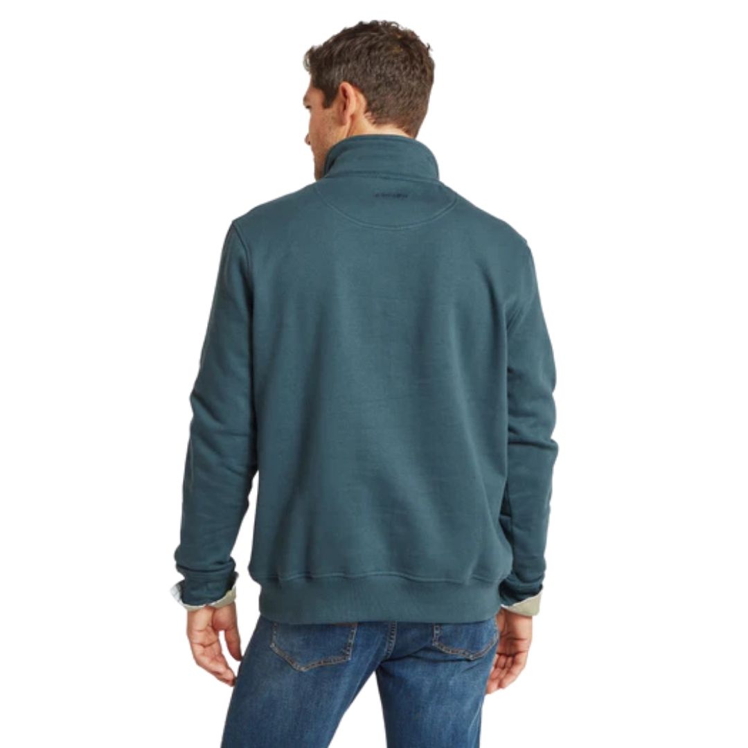 Schoffel Men's Bude Quarter Zip Jumper in Deep Ocean Blue