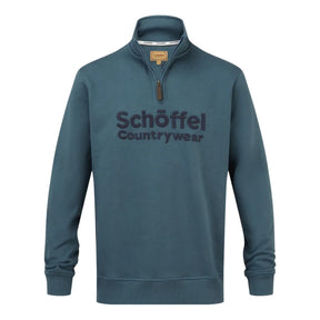 Schoffel Men's Bude Quarter Zip Jumper in Deep Ocean Blue