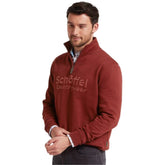 Schoffel Men's Bude Quarter Zip Jumper in Redwood