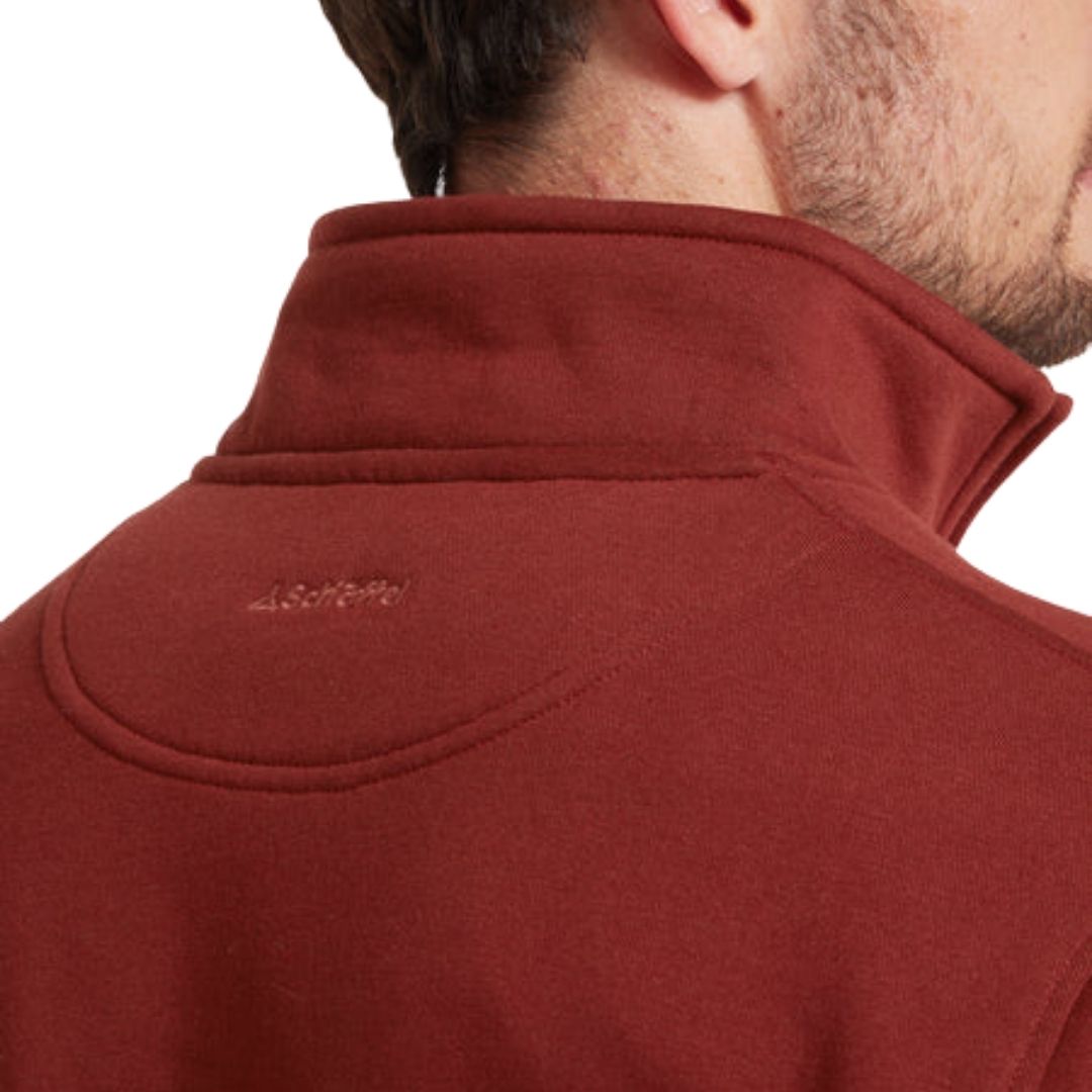 Schoffel Men's Bude Quarter Zip Jumper in Redwood