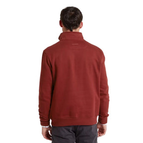 Schoffel Men's Bude Quarter Zip Jumper in Redwood