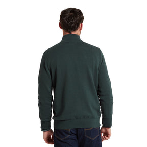 Schoffel Men's Calton Cotton Cashmere Quarter Zip Jumper in Botanical Green