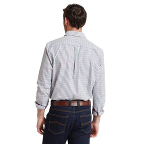 Schoffel Men's Milton Tailored Shirt in Plum & Botanical Green