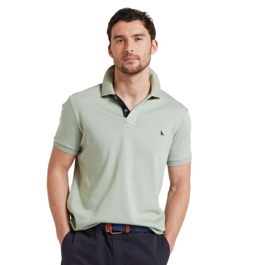Schoffel Men's St.Ives Jersey Polo Shirt in Aqua Grey