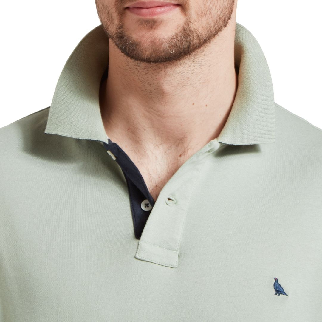 Schoffel Men's St.Ives Jersey Polo Shirt in Aqua Grey