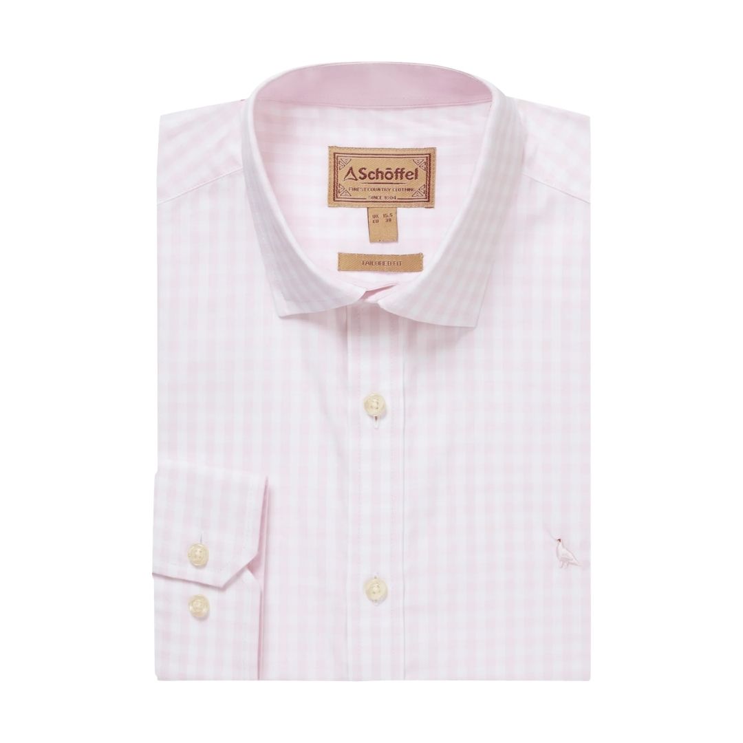 Schoffel Men's Thorpeness Tailored Shirt in Pale Rose Check