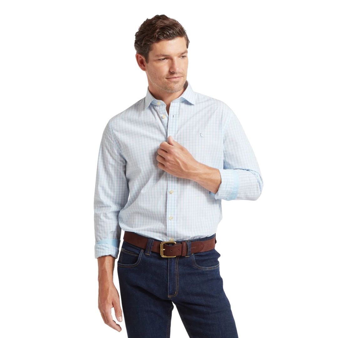 Schoffel Men's Thorpeness Tailored Shirt in Powder Blue