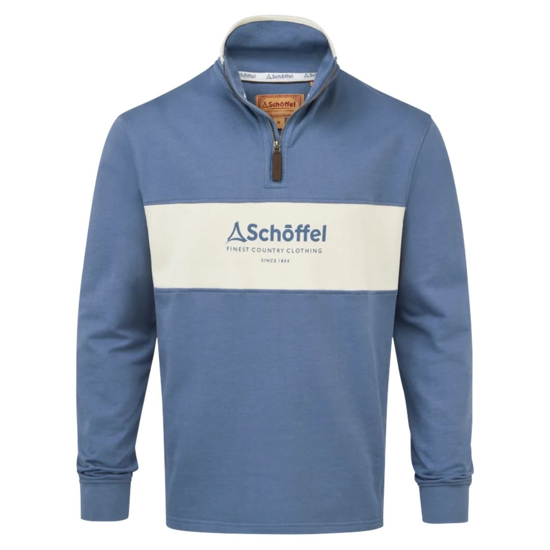 Schoffel Men's Trencrom Quarter Zip Jumper in Vintage Indigo