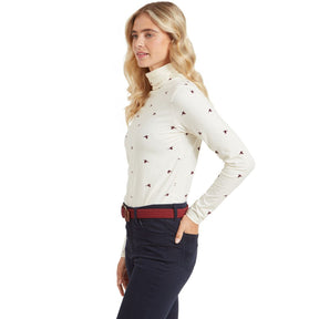 Schoffel Women's Malham Roll Neck Top in Wine Pheasant