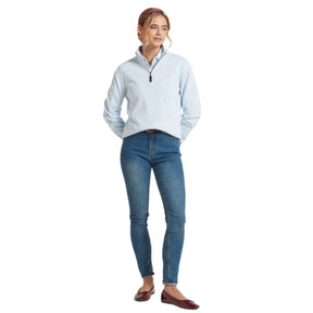 Schoffel Women's Polperro Pima Cotton Quarter Zip Jumper in Blue Water