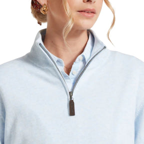 Schoffel Women's Polperro Pima Cotton Quarter Zip Jumper in Blue Water